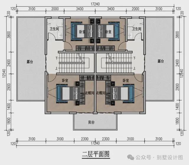 墅效果图30套农村双拼农村自建房别墅麻将胡了免费试玩三层新中式兄弟双拼别(图2)